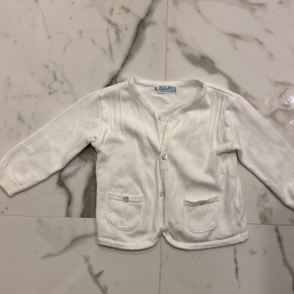 Feltman Brothers white button down cardigan, sweater, size 18 months